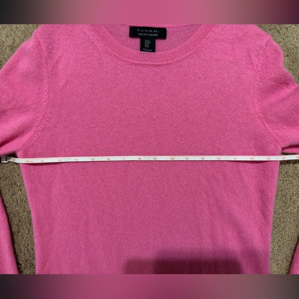 Tahari Pink Cashmere Crew - Picture 4 of 4